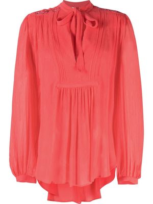 ETRO bow-detailed silk blouse - Orange