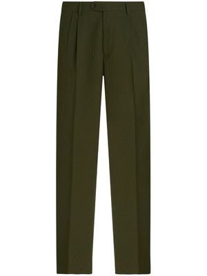 ETRO box-pleat virgin-wool trousers - Green