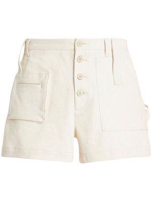 ETRO button-up chino shorts - White