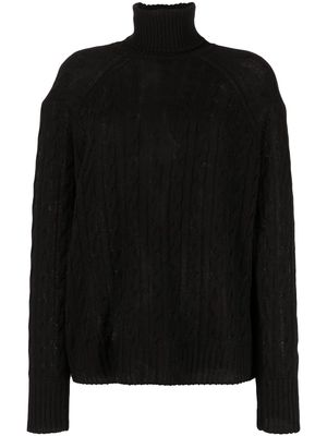 ETRO cable-knit roll-neck jumper - Black