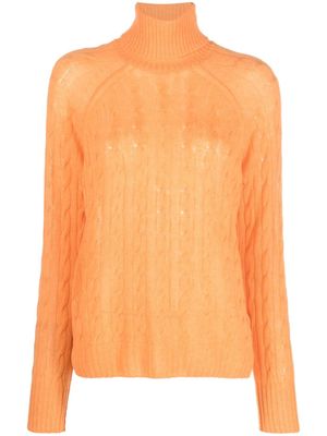 ETRO cable-knit roll-neck jumper - Orange