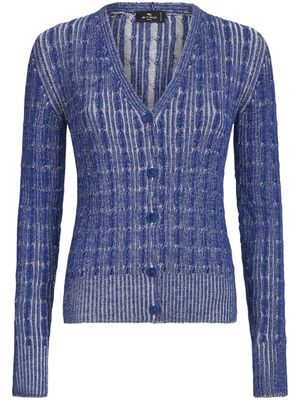 ETRO cable-knit wool cardigan - Blue