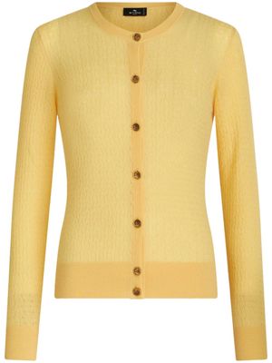 ETRO cable-knit wool cardigan - Yellow