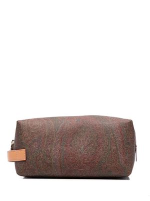 ETRO calf-leather wash bag - Brown