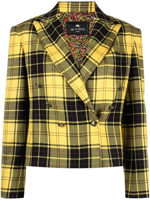 ETRO check-pattern double-breasted blazer - Yellow