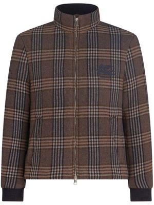 ETRO check-pattern padded jacket - Brown