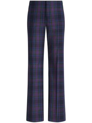 ETRO check-pattern straight-leg trousers - Blue