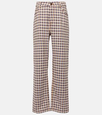 Etro Checked cotton-blend tweed wide-leg pants