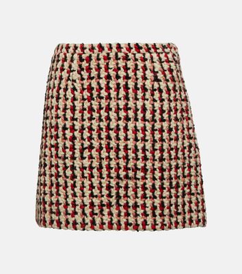 Etro Checked wool-blend tweed miniskirt