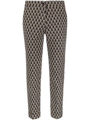 ETRO coat of arms pattern cropped trousers - Black