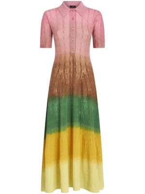 ETRO collared cable-knit maxi dress - Pink