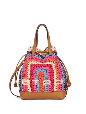 ETRO crochet logo-detail tote bag - Brown