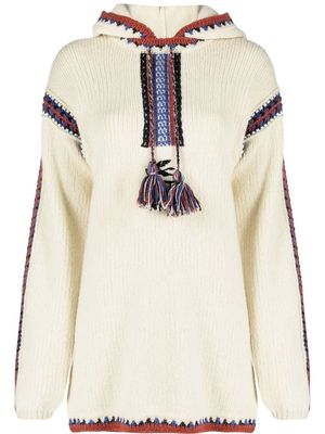ETRO crochet-trimmed hooded jumper - Neutrals