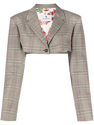 ETRO cropped single-breasted blazer - Neutrals