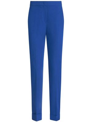 ETRO cropped stretch-cotton trousers - Blue
