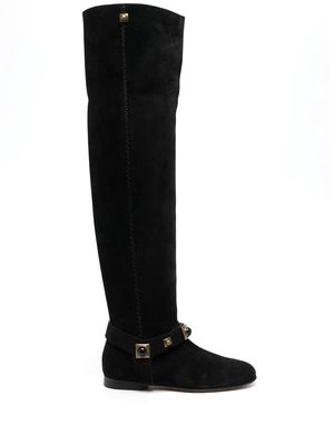 ETRO Crown Me stud-embellished knee-high boots - Black