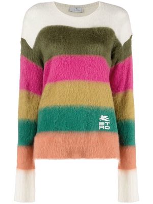 ETRO Cube logo-embroidered striped jumper - Pink