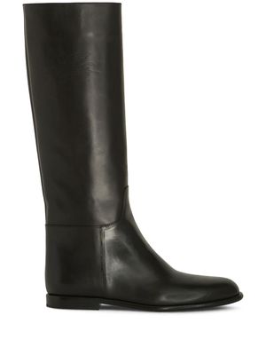 ETRO debossed-logo leather riding boots - Black