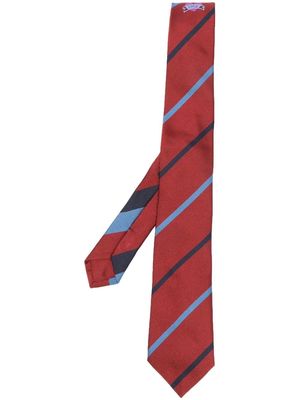 ETRO diagonal stripe silk tie - Red