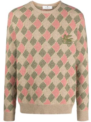 ETRO Diamond-pattern wool jumper - Neutrals