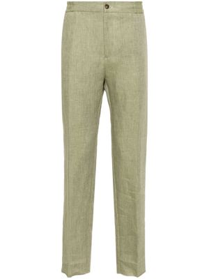 ETRO drawstring linen tapered trousers - Green