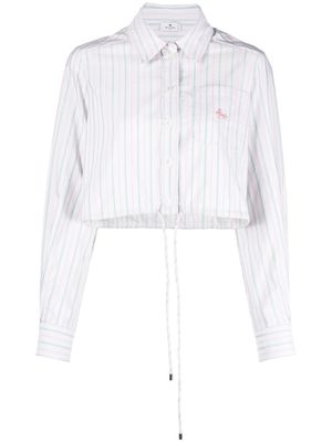 ETRO drawstring-waist cropped shirt - White