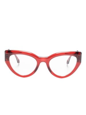 ETRO embossed-detail cat-eye glasses - Red