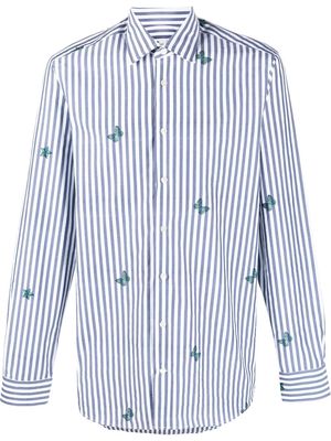 ETRO embroidered-butterfly detail shirt - Blue
