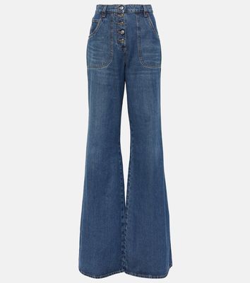 Etro Embroidered flared jeans