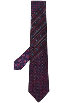 ETRO embroidered paisley-pattern tie - Blue