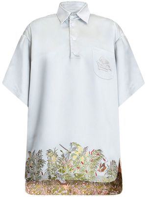 ETRO embroidered satin shirt - Grey