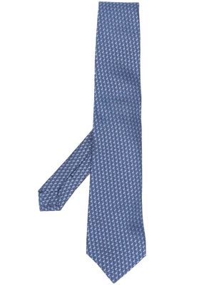 ETRO embroidered silk tie - Blue