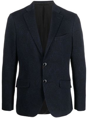 ETRO embroidered single-breasted blazer - Blue