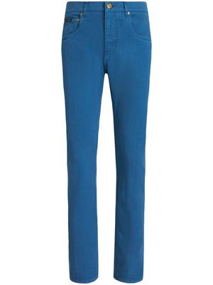 ETRO embroidered straight-leg jeans - Blue