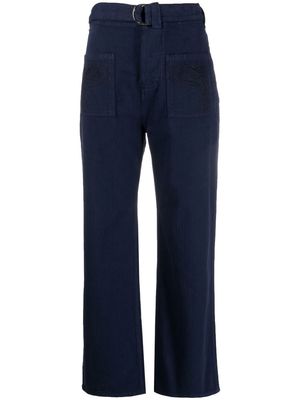 ETRO embroidered straight trousers - Blue