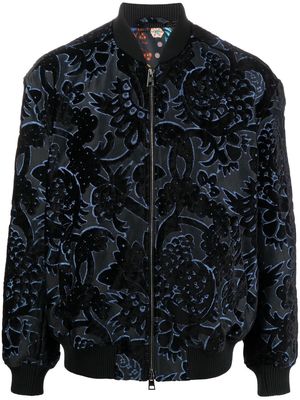 ETRO embroidered zipped bomber jacket - Black