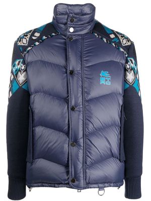 ETRO feather-down panelled jacket - Blue