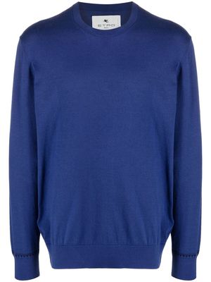 ETRO fine knit cotton jumper - Blue