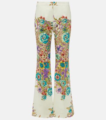 Etro Floral cotton-blend flared pants