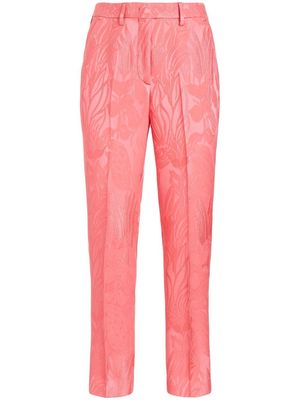 ETRO floral-embroidered cropped trousers - Pink