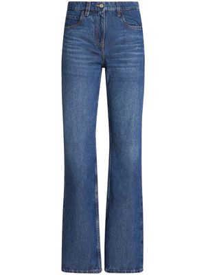 ETRO floral-embroidered high-waist jeans - Blue