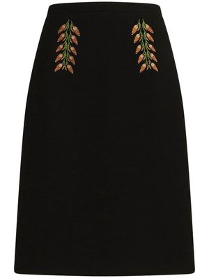 ETRO floral-embroidery pencil skirt - Black