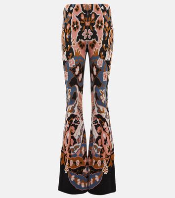 Etro Floral high-rise flared wool pants