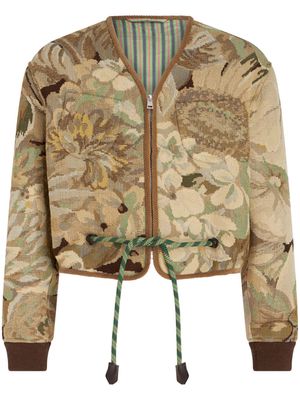 ETRO floral-jacquard cotton jacket - Neutrals