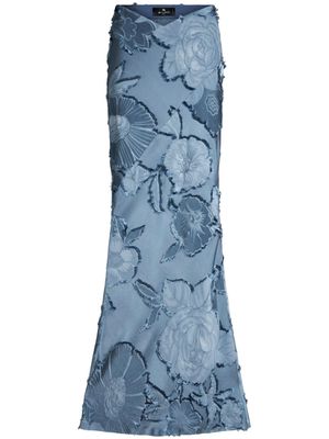 ETRO floral-jacquard maxi skirt - Blue
