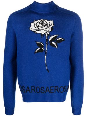 ETRO floral-jacquard mock-neck jumper - Blue