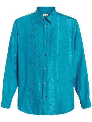 ETRO floral-jacquard silk shirt - Blue