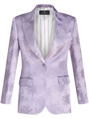 ETRO floral-jacquard single-breasted blazer - Purple