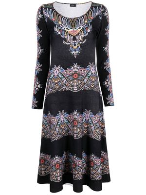 ETRO floral-jacquard wool dress - Black