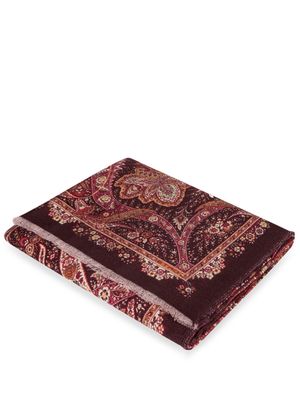 ETRO floral paisley-pattern wool blanket - Brown